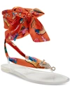 Inc Malana Womens Leopard Print Thong Jelly Sandals In Multi