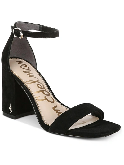 Sam Edelman Daniella Ankle-strap Suede Sandals In Black