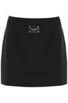 Dolce & Gabbana Ottoman Logo-plaque Woven Mini Skirt