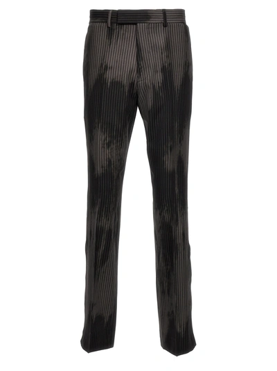 Amiri Sun Faded Pinstripe Flare Pants Black