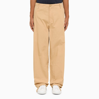 Kenzo Cotton Trousers In Brown