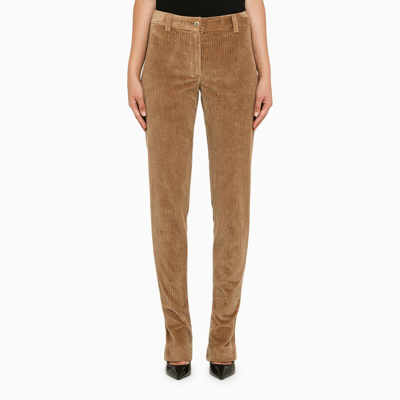 Dolce & Gabbana Sand Velvet Trousers In Cream