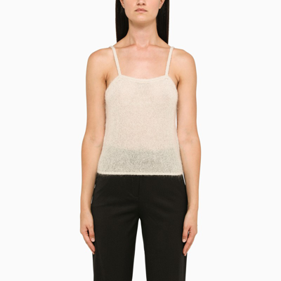 Federica Tosi Mohair-blend Butter Top In White