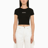 ROTATE BIRGER CHRISTENSEN ROTATE BIRGER CHRISTENSEN | BLACK CROPPED T-SHIRT WITH LOGO