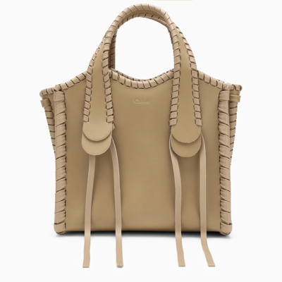 Chloé Mony Small Leather Tote Bag In Beige