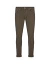 DONDUP GEORGE SKINNY JEANS IN BROWN STRETCH WOVEN COTTON