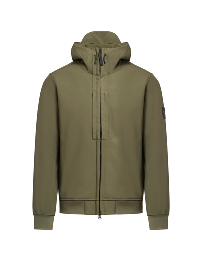 Stone Island Soft Shell-r_e.dye Technology Jacket In Green Recycled Polyester In Olive