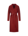 S Max Mara Malika Virgin Wool Long Coat In Rosso