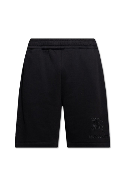 Burberry Logo Embroidered Track Shorts In Black