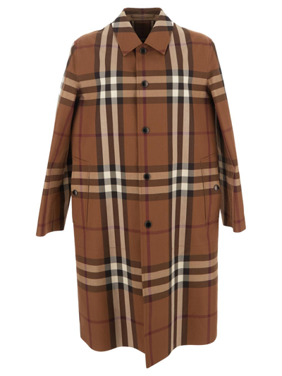 Burberry Vintage Check 图案棉外套 In Brown