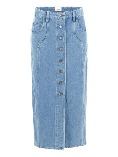 Isabel Marant Étoile Vandy Midi Skirt In Blue