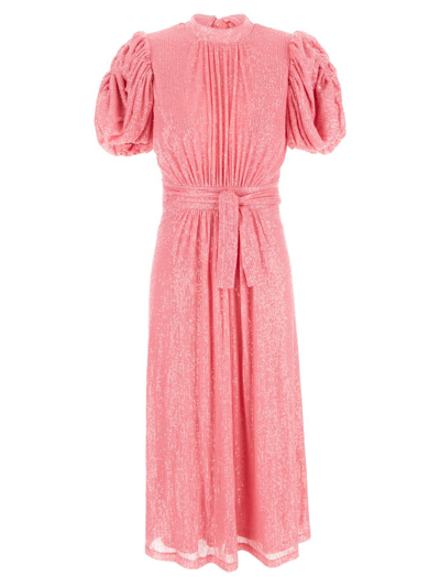 Rotate Birger Christensen Rotate Midi Dress In Pink