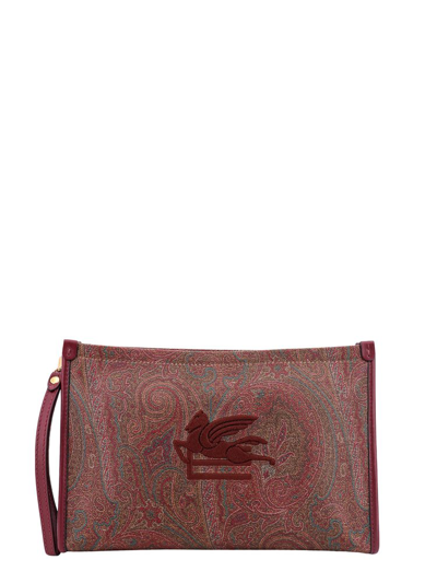 Etro Large Love Trotter Clutch In Brown