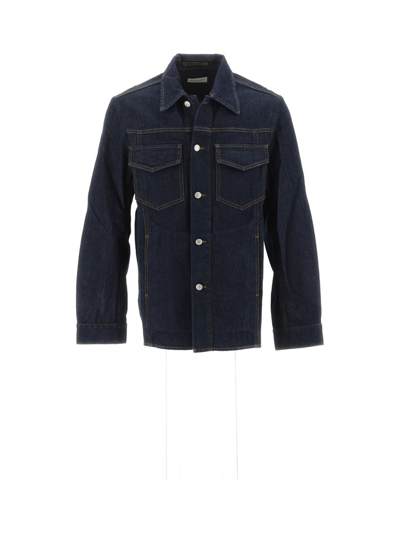 Dries Van Noten Collared Button In Blue