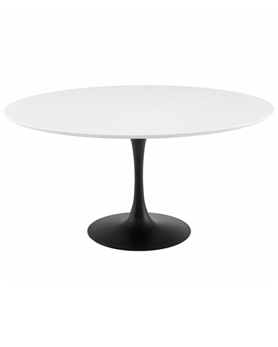 Modway Lippa 54in Round Wood Dining Table In Black