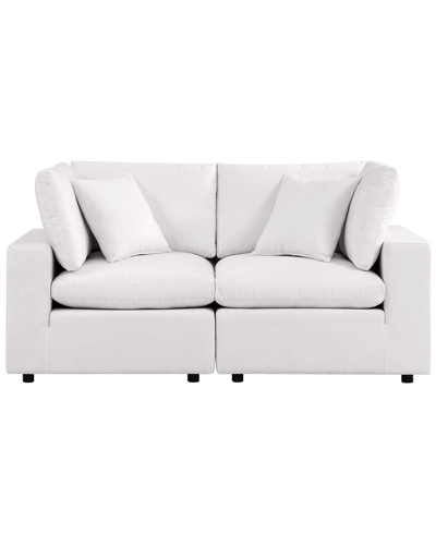 Modway Commix Overstuffed Outdoor Patio Loveseat In White