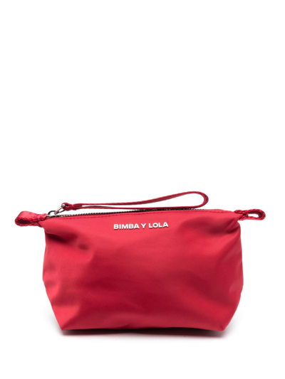 Bimba Y Lola Logo-lettering Make-up Bag In Red