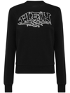 Philipp Plein Logo-embellished Cotton Sweatshirt In Black