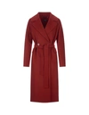 S Max Mara Malika Virgin Wool Long Coat In Red