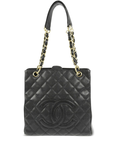 Pre-owned Chanel 2005 Petite Shopping Tote Bag In Black