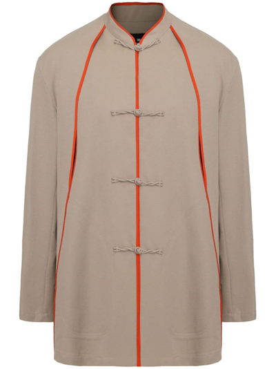 Shanghai Tang Piped-trim Tang Jacket In Neutrals
