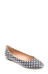 Journee Collection Womens Kavn Medium And Wide Width Comfort Insole Slip On Round Toe Ballet Flats In White Dot