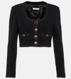 ALESSANDRA RICH CHECKED CROPPED TWEED BLAZER