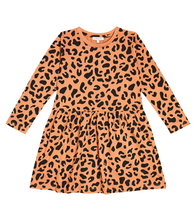 Liewood Kids' Lima Leopard-print Cotton Jersey Dress In Multicoloured