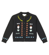 Stella Mccartney Kids' Embroidered Cotton And Wool Cardigan In Black