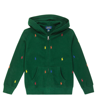 Polo Ralph Lauren Kids' 棉质混纺针织帽衫 In Green