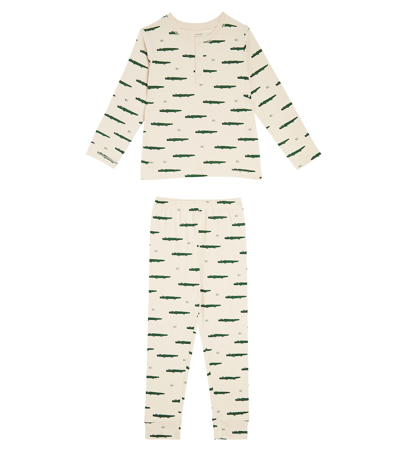 Liewood Kids' Wilhelm Printed Cotton-blend Pajama Set In Beige
