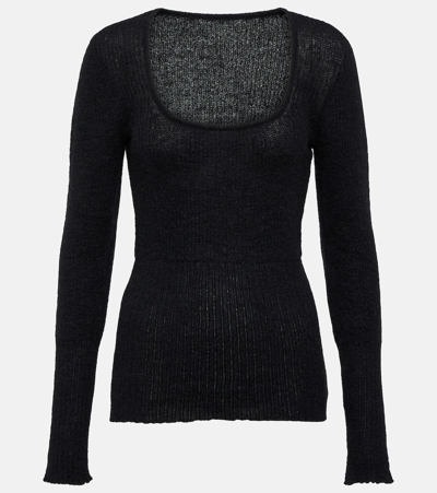 Jacquemus La Maille Dao Mohair-blend Sweater In Black