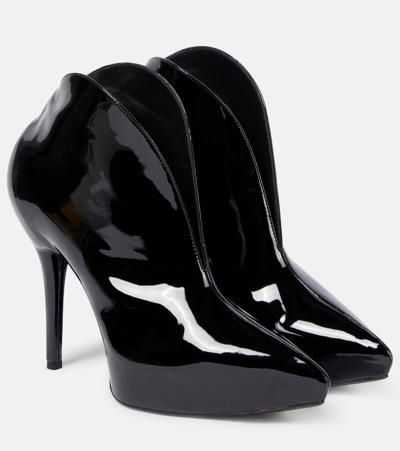 ALAÏA BOOTIES SLICK PATENT LEATHER ANKLE BOOTS