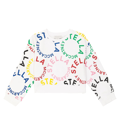 Stella Mccartney Kids' Circular Logo-print Cotton Sweatshirt In White