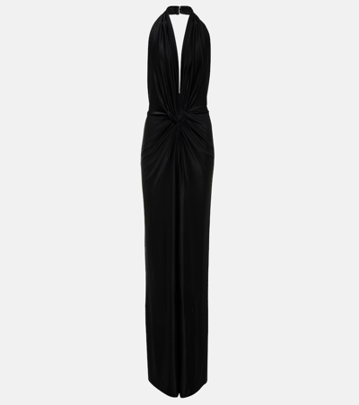 Costarellos Halterneck Jersey Jumpsuit In Black