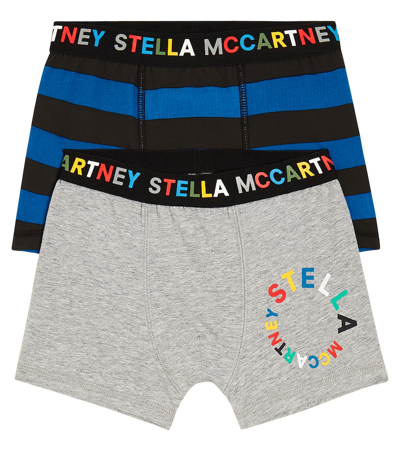 Stella Mccartney Kids' Set Of Two Cotton Jersey Boxer Briefs In Multicoloured