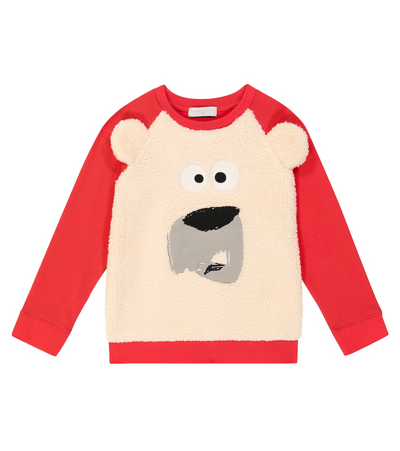 Stella Mccartney Kids' Embellished Cotton Jersey Sweatshirt In Red