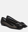Roger Vivier 25mm Belle Vivier Monogram Mesh Pumps In Black