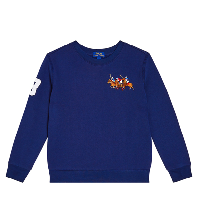 Polo Ralph Lauren Kids' Cotton-blend Jersey Sweatshirt In Blue