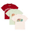 PALM ANGELS BABY SET OF THREE COTTON JERSEY T-SHIRTS