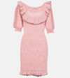 ALESSANDRA RICH EMBROIDERED MOHAIR-BLEND MINIDRESS