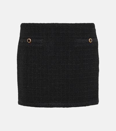 Alessandra Rich Checked Tweed Miniskirt In Black