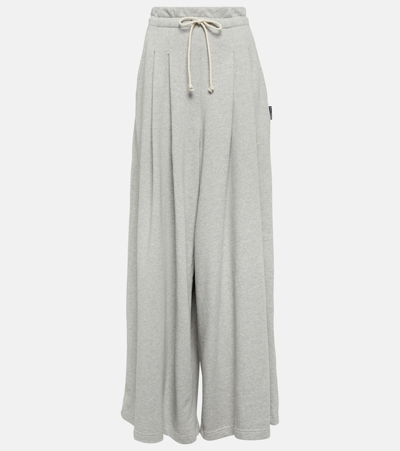 Palm Angels Wide-leg Track Pants In Melange Grey Off White