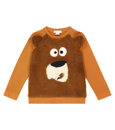 Stella Mccartney Kids' Embellished Cotton Jersey Sweatshirt In Brown