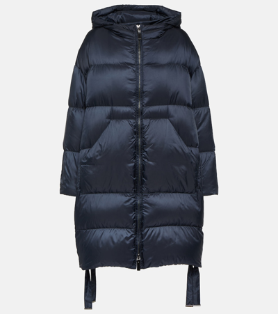 Max Mara Seife Down Coat In Blue