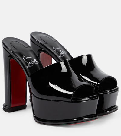 CHRISTIAN LOUBOUTIN AMALI PATENT LEATHER PLATFORM MULES