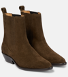 Isabel Marant Delena Suede Ankle Boots In Khaki