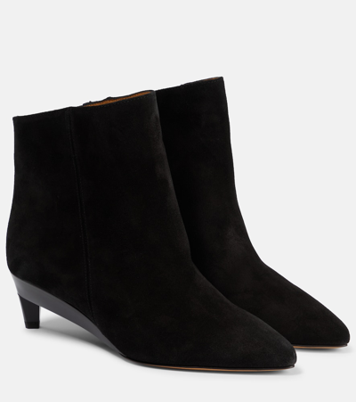 Isabel Marant Deyan Suede Ankle Boots In Black