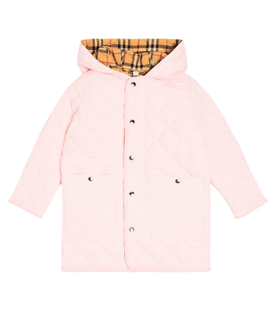 Burberry Kids' Logo Coat In Pink