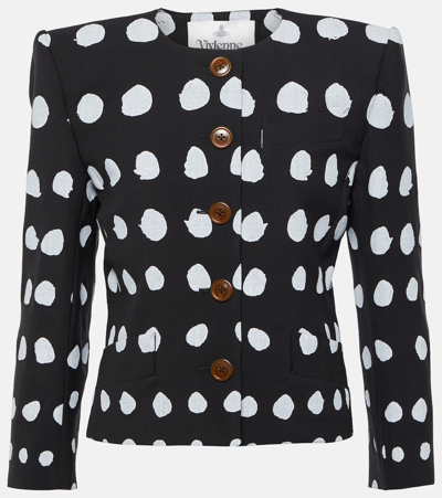 Vivienne Westwood Polka-dot Wool Jacket In Black
